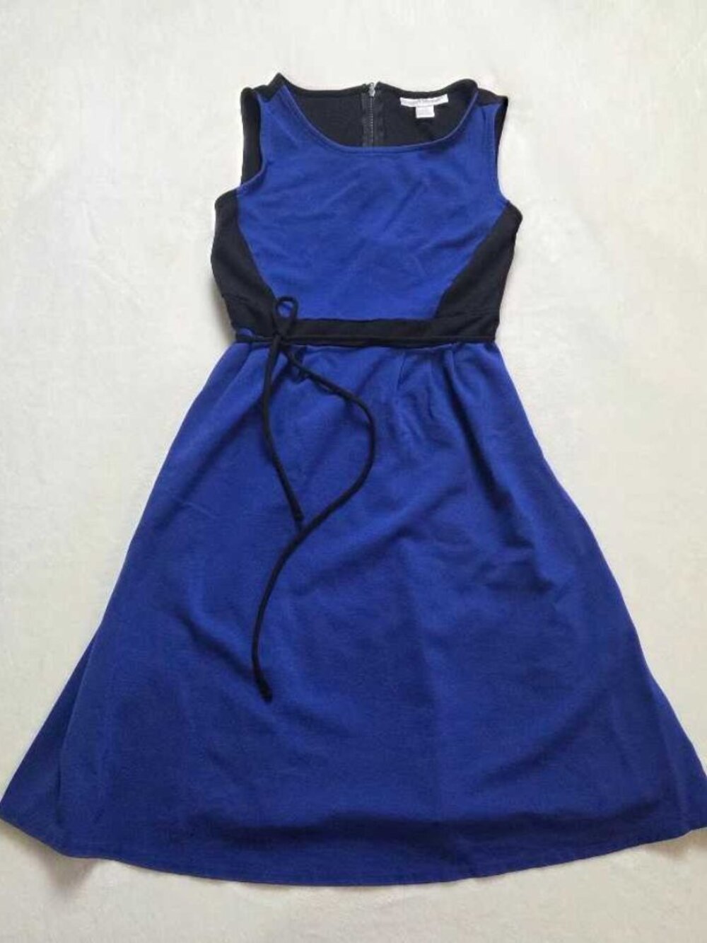 Maternity XS/S Motherhood Maternity  blue & black tie waist dress